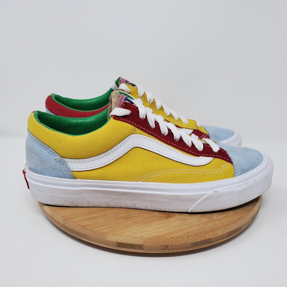 Vans Shoes Womens 7.5 Style 36 Sunshine Colorblock Yellow Red Blue Skate Sneaker